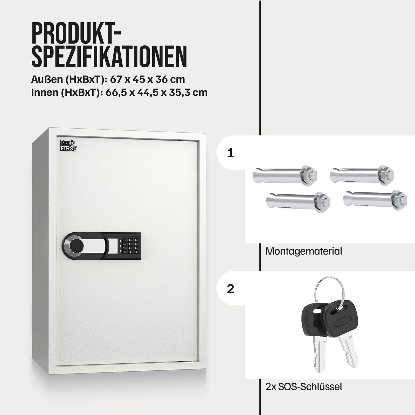 Profirst Möbeltresor Guardian 5 Elektronikschloss Silber