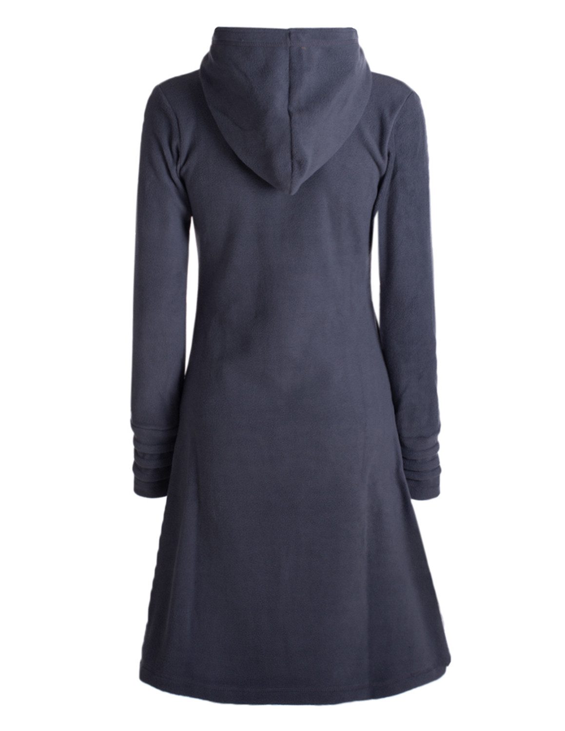 Vishes Kapuzenfleecejacke Damen Kapuzenjacke lang Fleece Hippiemantel Überg günstig online kaufen