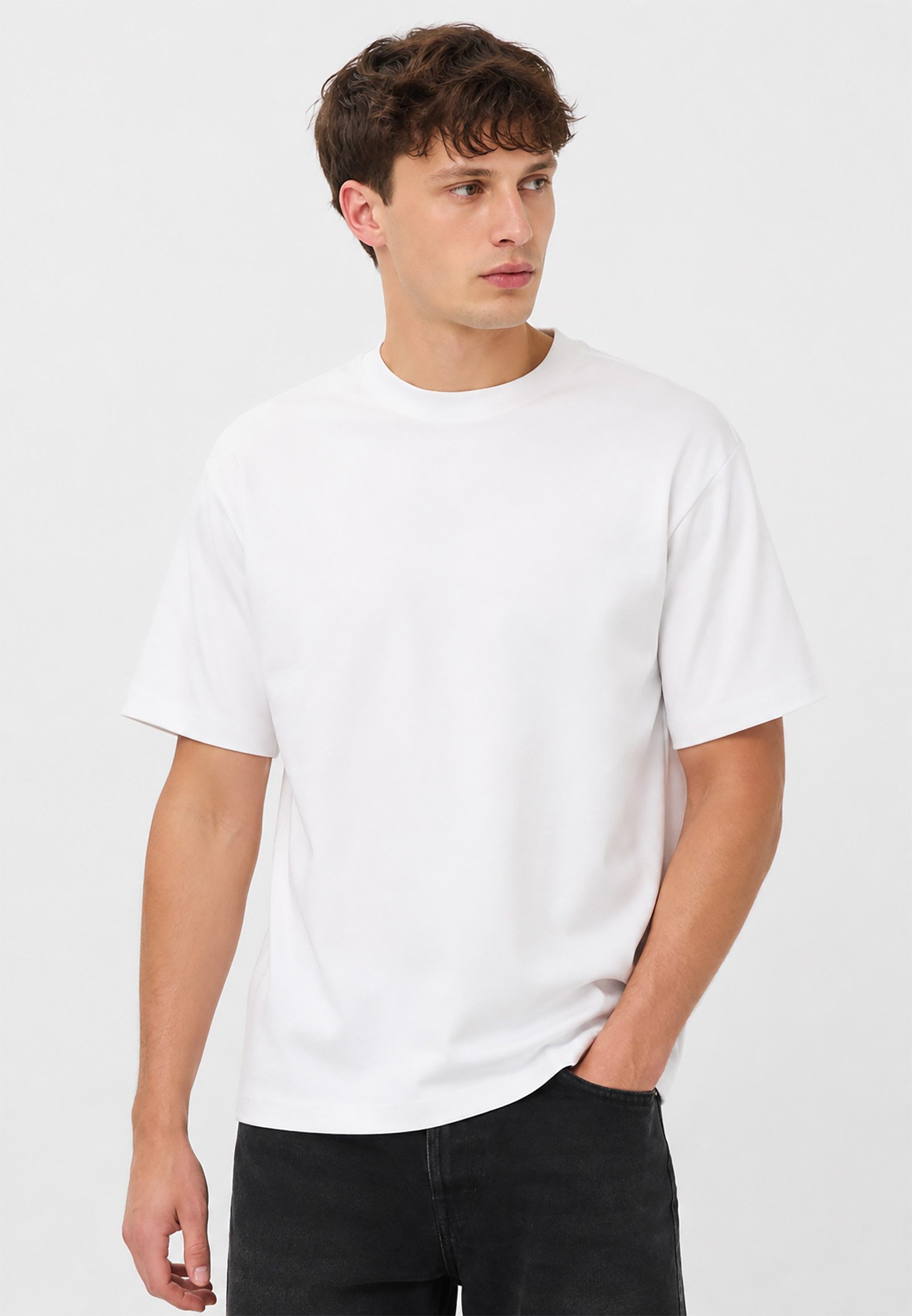 SUBLEVEL T-Shirt Unifarbenes Kurzarmoberteil 2er-Set Rundhalsausschnitt Basic (2-tlg) H12112M22618_T-Shirt