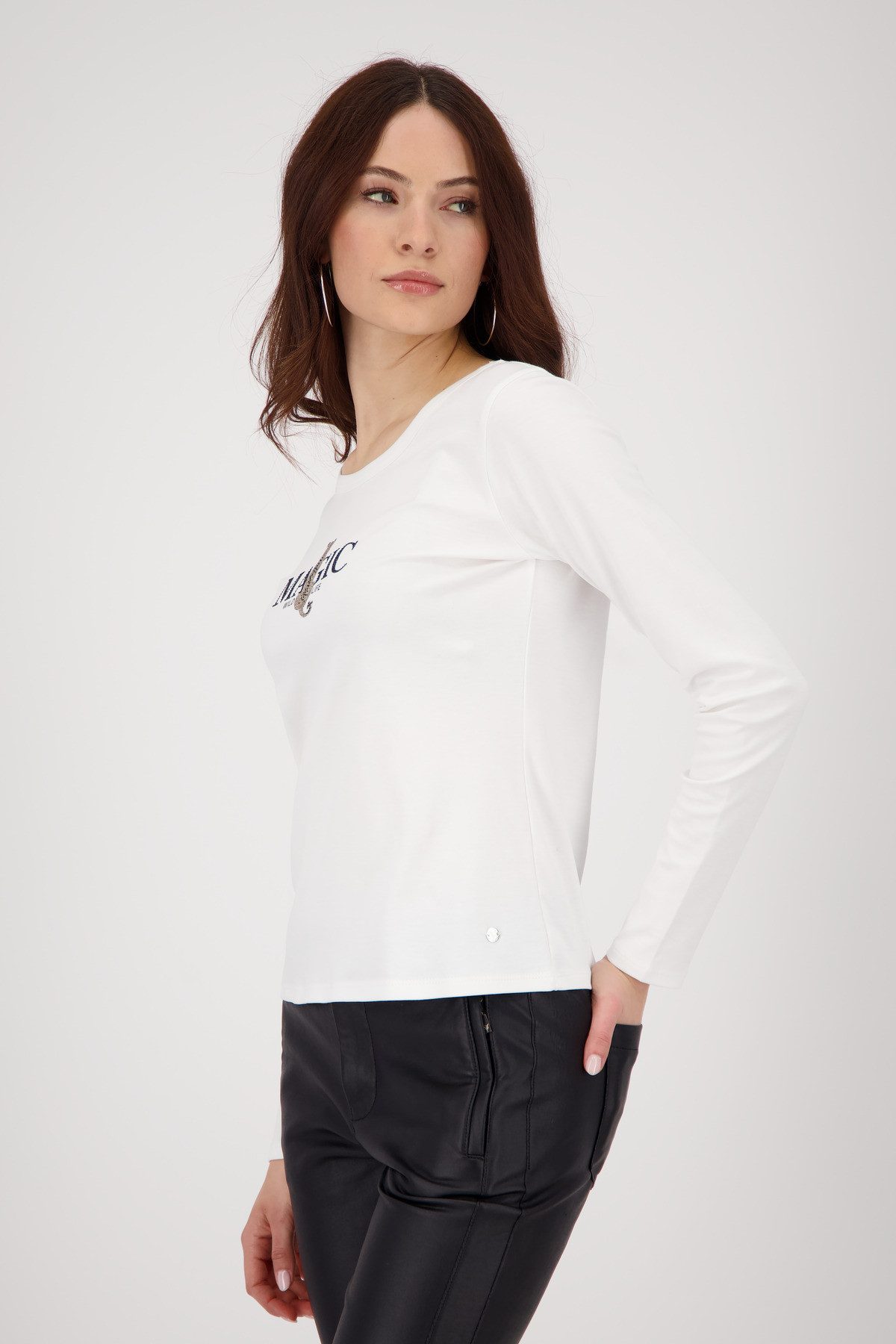 Monari Langarmshirt Shirt Leo + Schrift günstig online kaufen