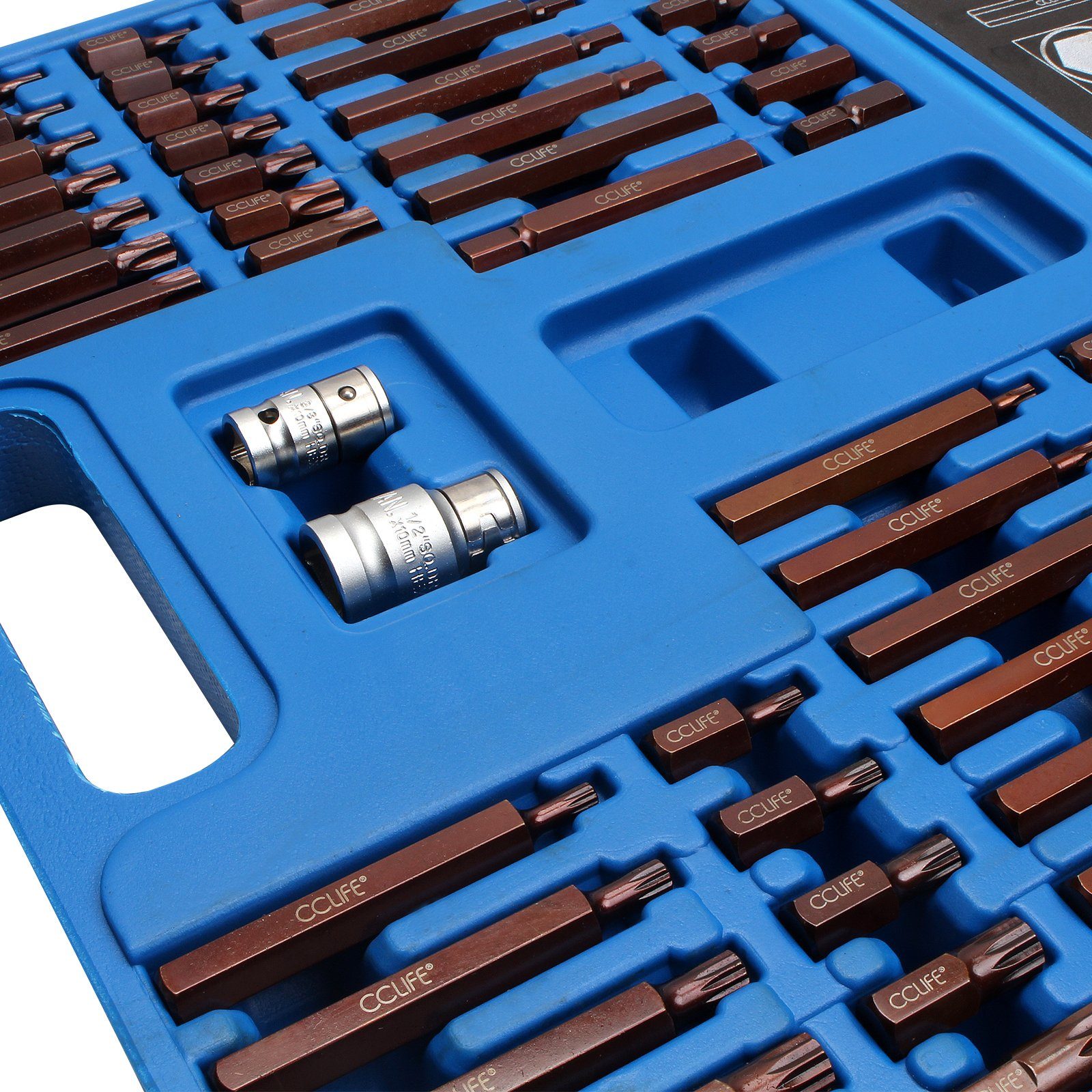 CCLIFE Bit- und Steckschlüsselset Torx Vielzahn Bit Nuss Satz XZN Innen Sechskant Steckschlüsselsatz, Packung
