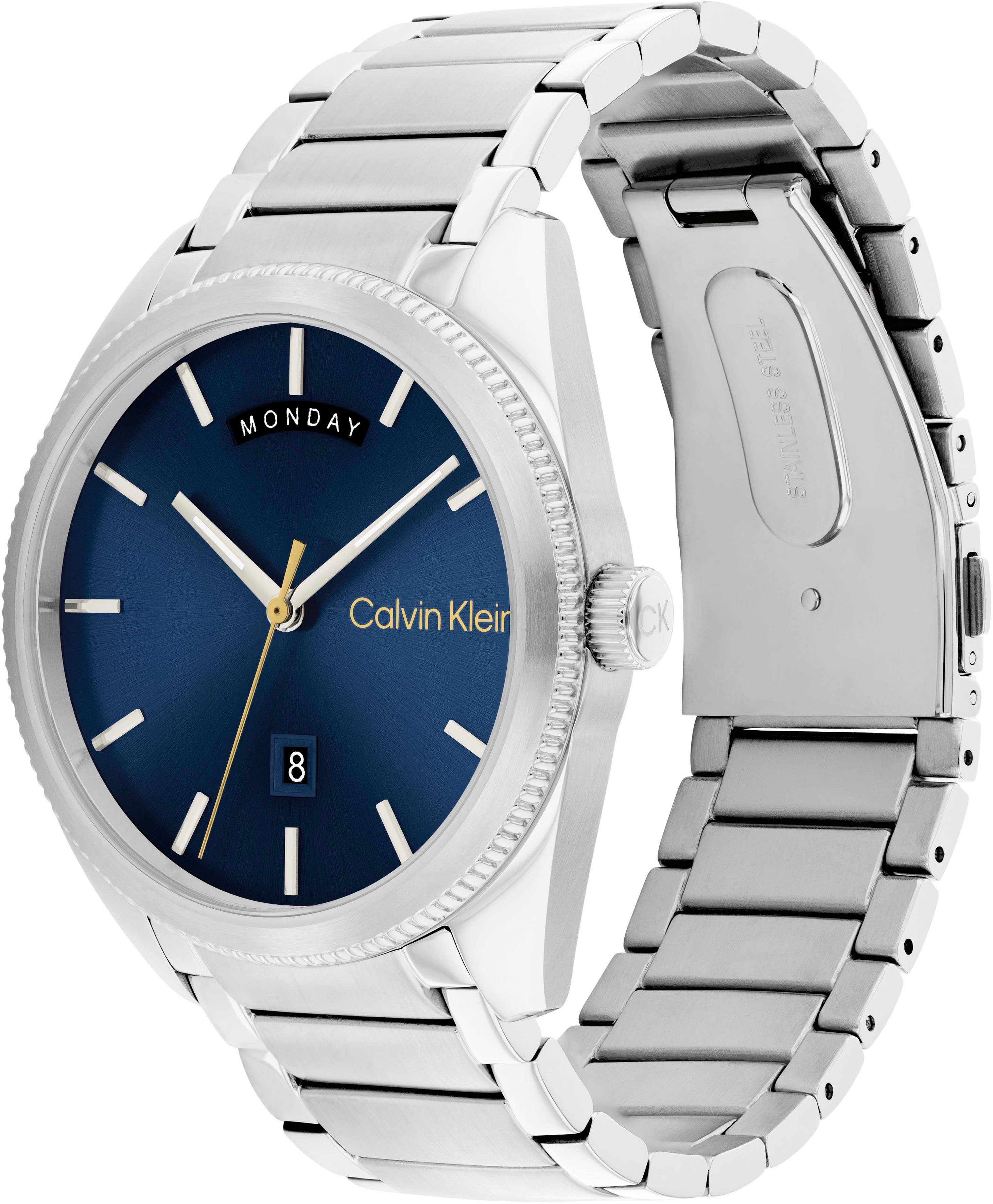 Calvin Klein Quarzuhr TIMELESS 25200446, Armbanduhr, Herrenuhr, Datum, Mineralglas, Edelstahlarmband