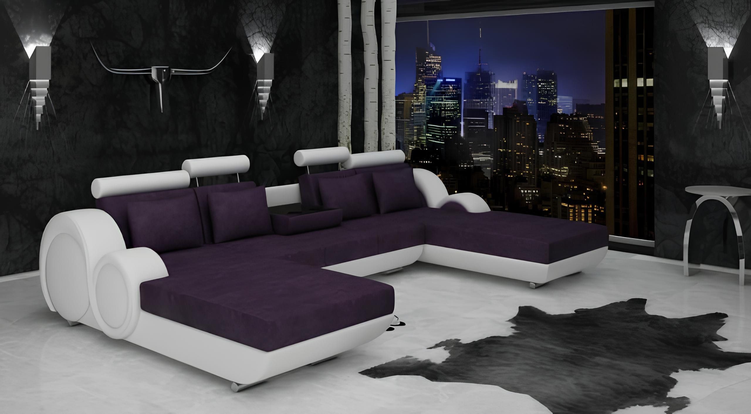 JVmoebel Wohnlandschaft Textilsofa Berlin U-Form mit USB-Anschlüssen, modernes Design, Made in Europa