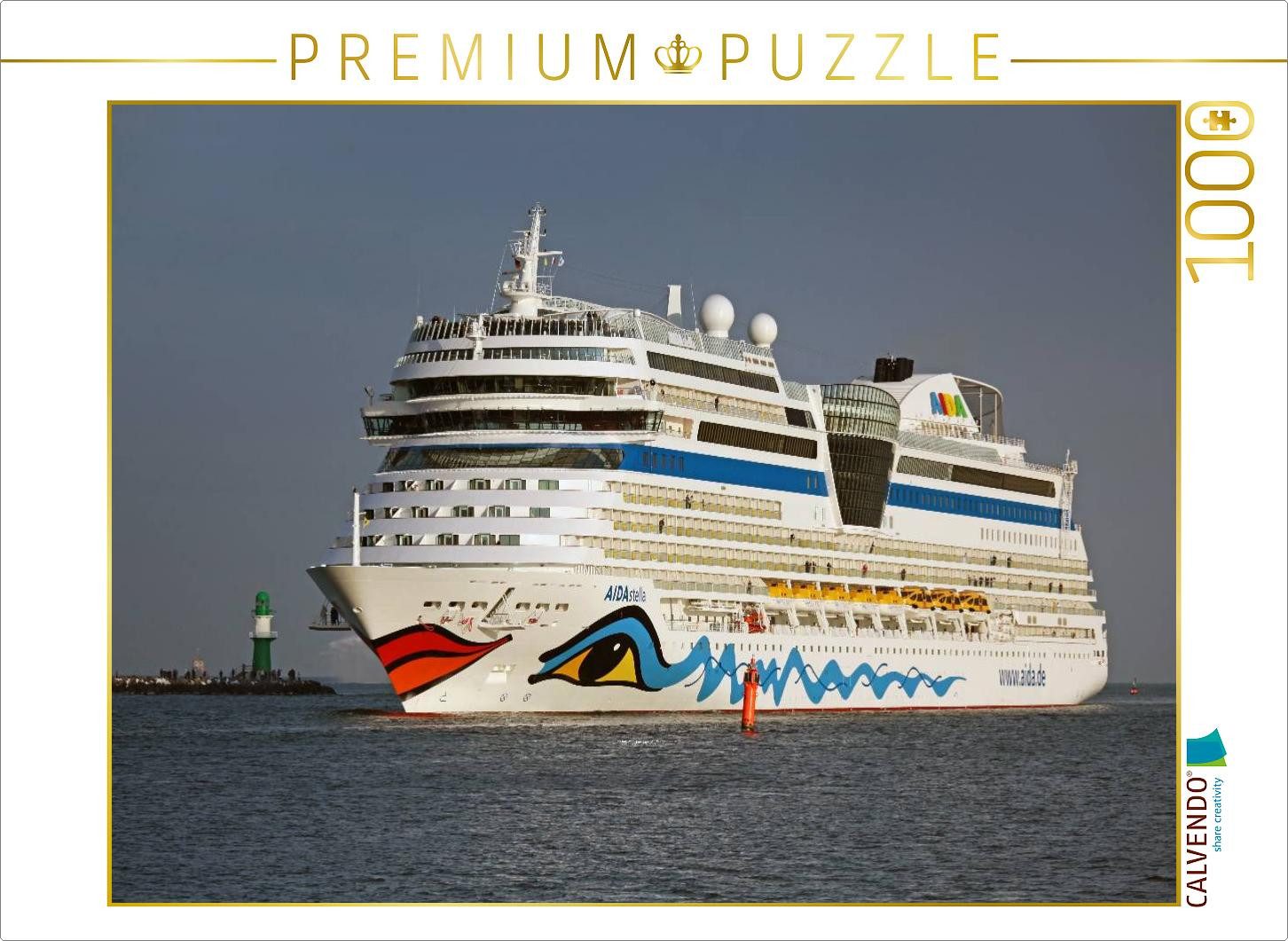 CALVENDO Puzzle CALVENDO Puzzle Aida Stella in the harbor entrance Warnemünde, 1000 p, 1000 Puzzleteile