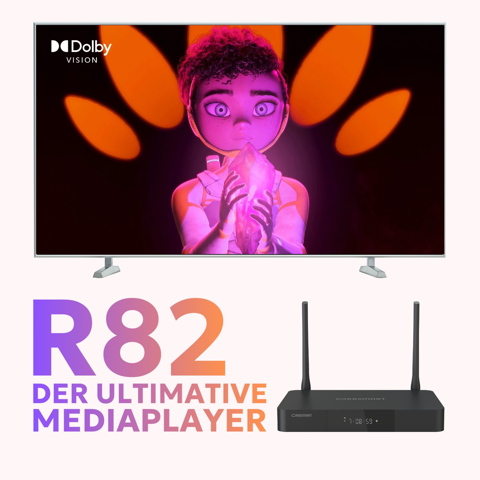 Orbsmart R82 4K Mediaplayer für Festplatte/NAS/ISO mit Dolby Vision & DTS:X Mini-PC (Realtek RTD1619BPD, HDR10+ & Dolby Atmos, WIFI 6 & Gigabit-LAN)