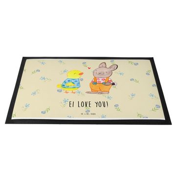 Fußmatte 40 x 60 cm Ostern Freundschaft - Blumig - Geschenk, Matte, Osterdeko, Mr. & Mrs. Panda, Höhe: 0.3 mm, Dekorativ & Praktisch