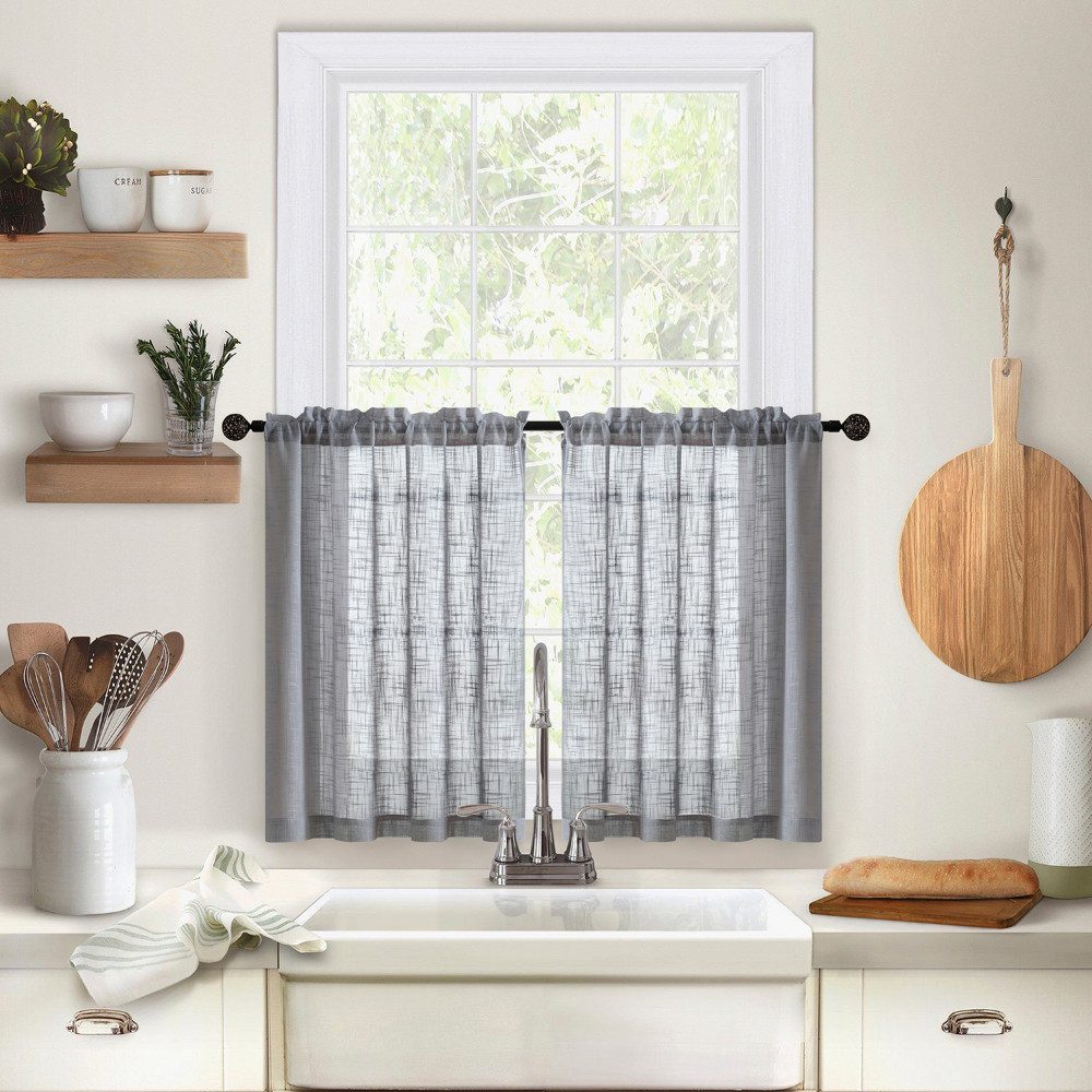 BYSURE Scheibengardine (2 St), Stangendurchzug, Lichtschutz, Küche Vorhänge günstig online kaufen
