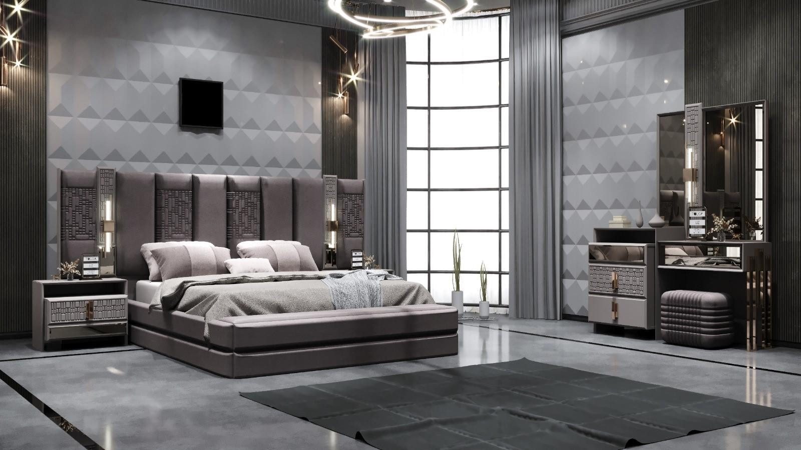 JVmoebel Schlafzimmer-Set Luxus Schlafzimmer Set 4-tlg im modernen Design mit elegantem Look, (4-tlg)