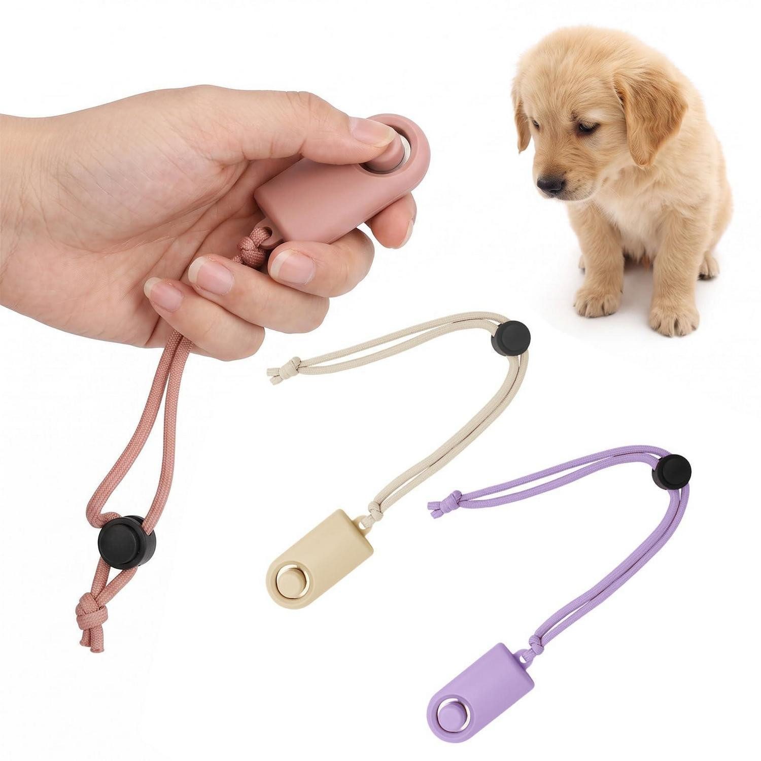 LuxusKollektion Klicker 3er Set Hunde & Katzen Clicker mit Lanyard