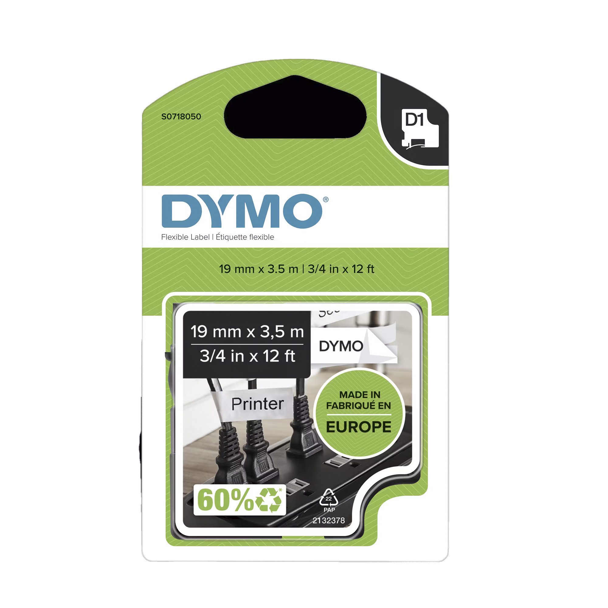 DYMO Druckerband Dymo D1 ORIGINAL Schriftband, schwarz auf weiß