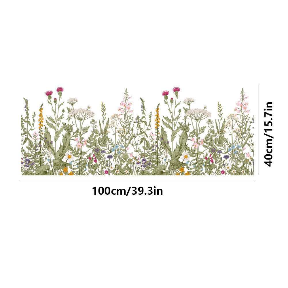 FOUORTUNATE-BEE Fenstersticker Pflanzen- & Blumen-Wandaufkleber – 40×100 cm, Dekorativer Fenster- und Wandaufkleber für Zuhause