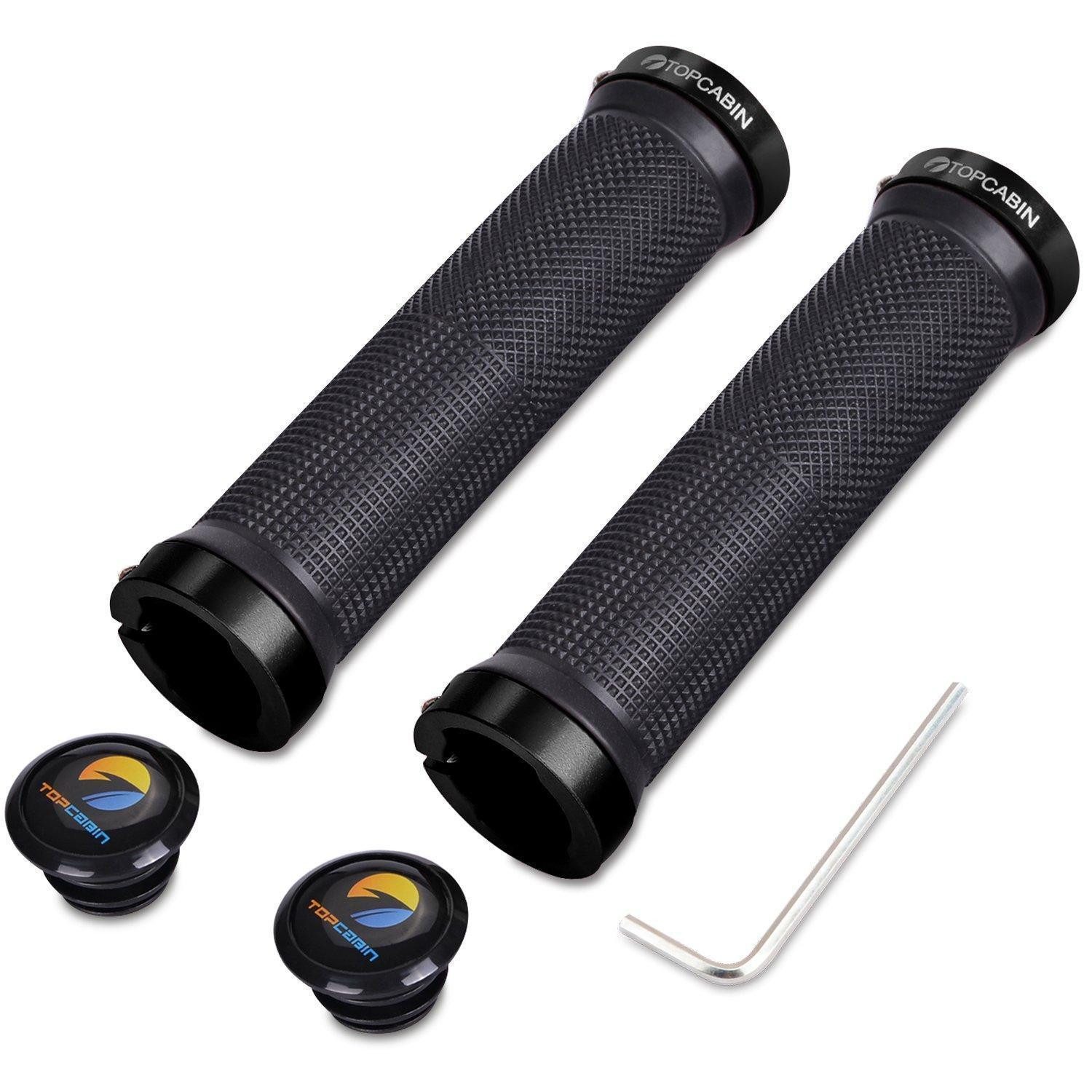 LuxusKollektion Fahrradlenkergriff Fahrrad Lenker Griffe Ergonomisch Aluminium Lock MTB Schwarz