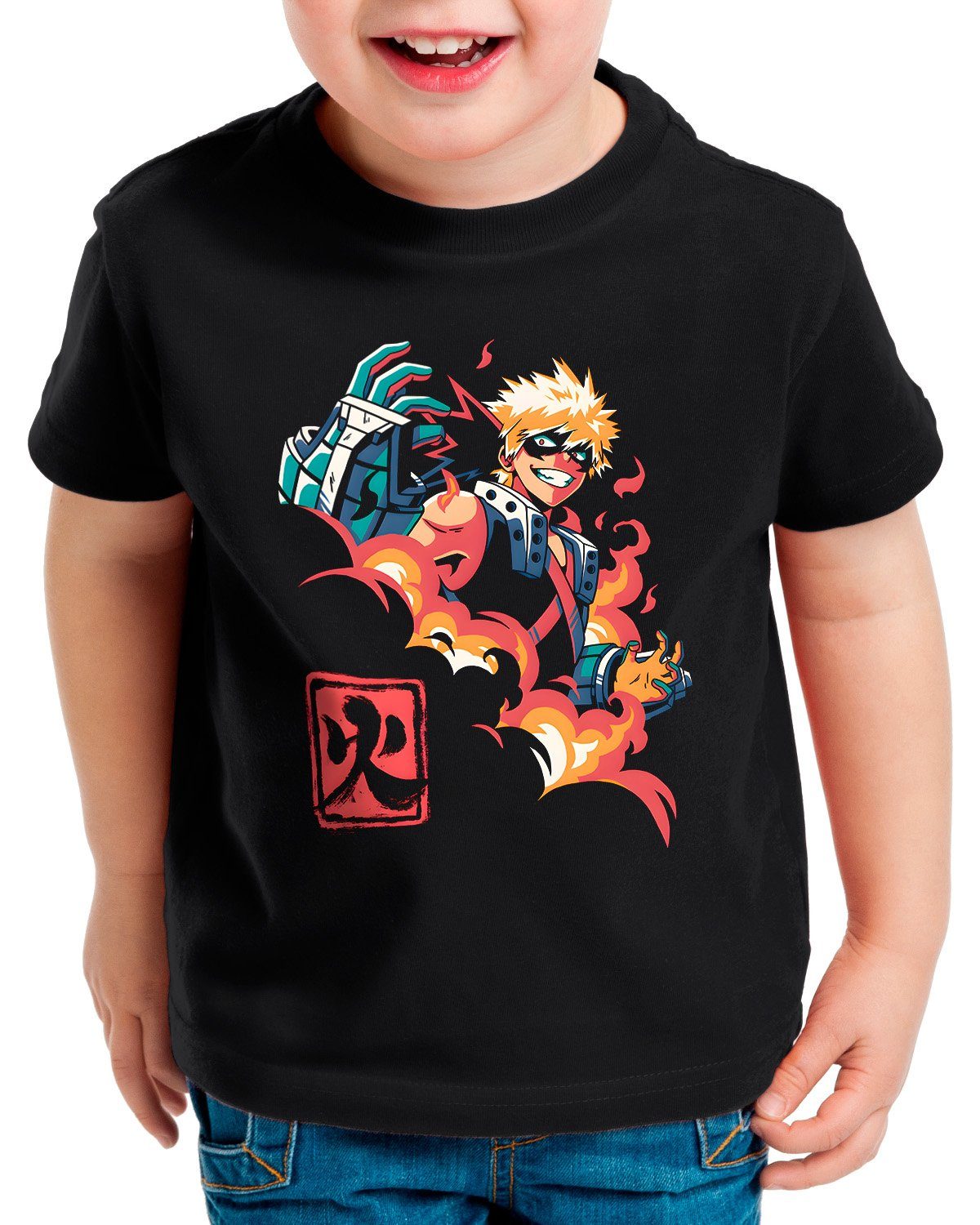 hero Explosion my manga Print-Shirt anime Kinder style3 Boy T-Shirt cosplay academia