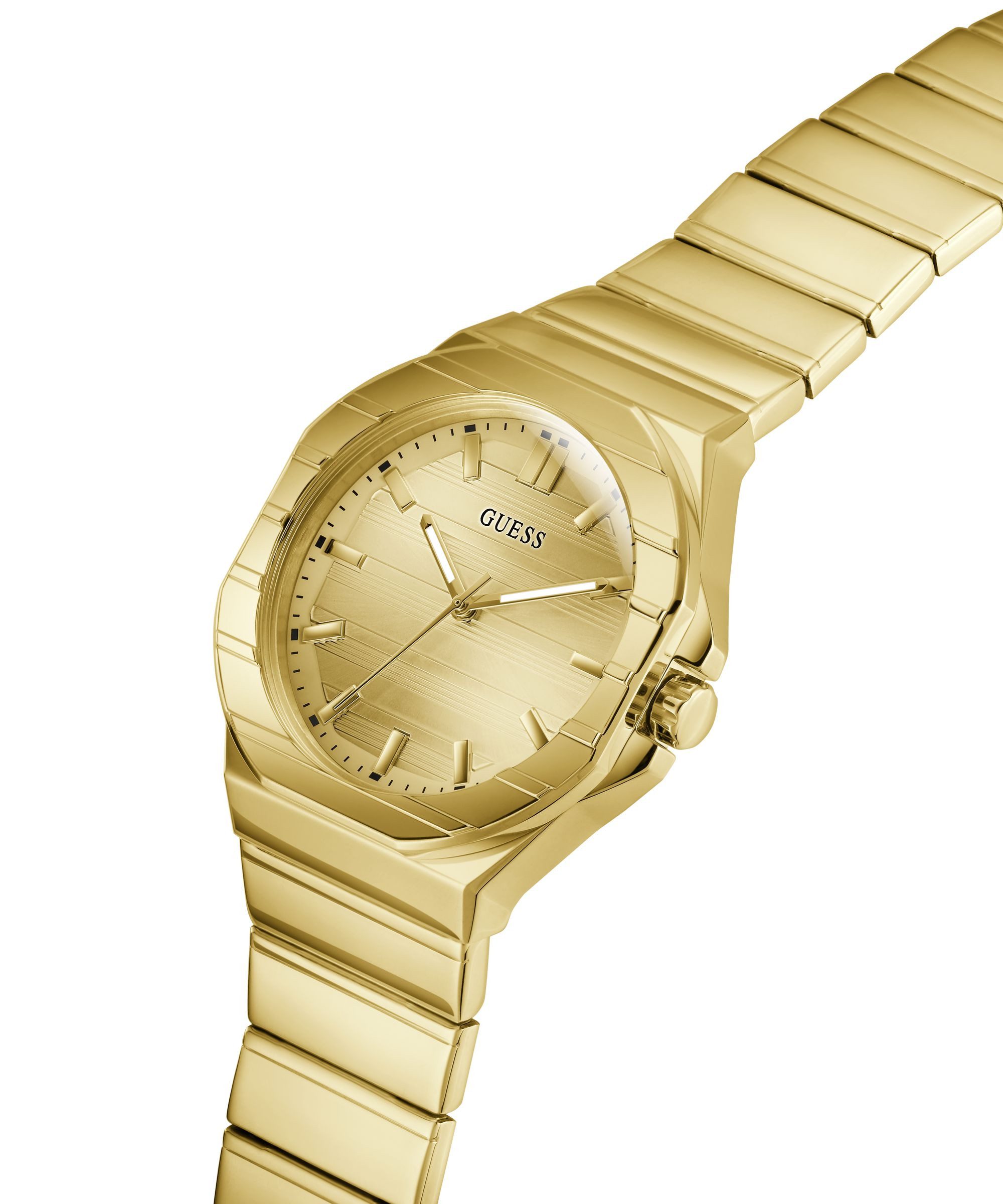 Guess Quarzuhr JAQ GW1070G2, Armbanduhr, Herrenuhr, Edelstahlarmband, analog