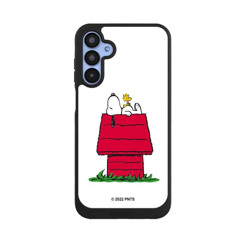 NIVOCASE Handyhülle Snoopy Offizielles Lizenzprodukt Peanuts Snoopy and Woodstock Classic, Samsung Galaxy A15 5G Handyhülle Hülle NIVOpure Case Schwarz