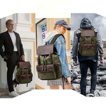TAN.TOMI Rucksack Eleganter und lässiger Retro-Rucksack , mit Laptopfach, mit vielen Taschen sowie Laptop