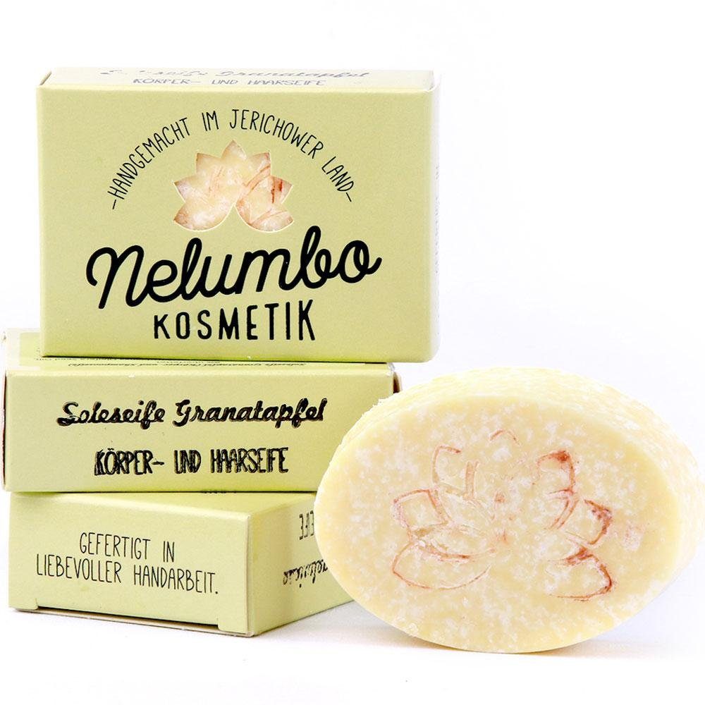 Nelumbo Kosmetik Feste Duschseife Soleseife Granatapfel, 50 g