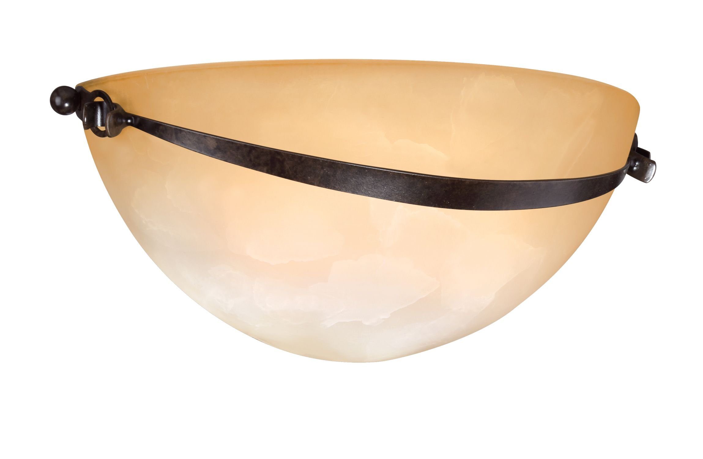 KELDA, Metall Wandleuchte Beleuchtung Orange Licht-Erlebnisse Wandlampe Leuchtmittel, E14 Glas Bronze ohne