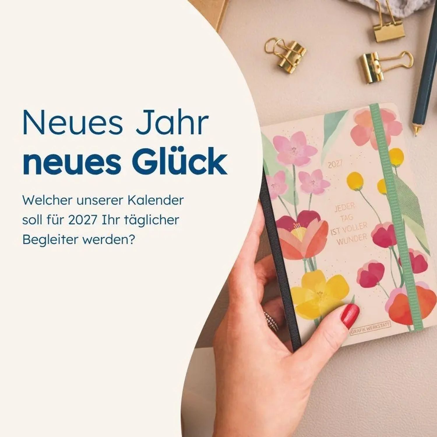 Grafik Werkstatt Taschenkalender Terminplaner Letterart 2027 Jeder Tag ist voller Wunder