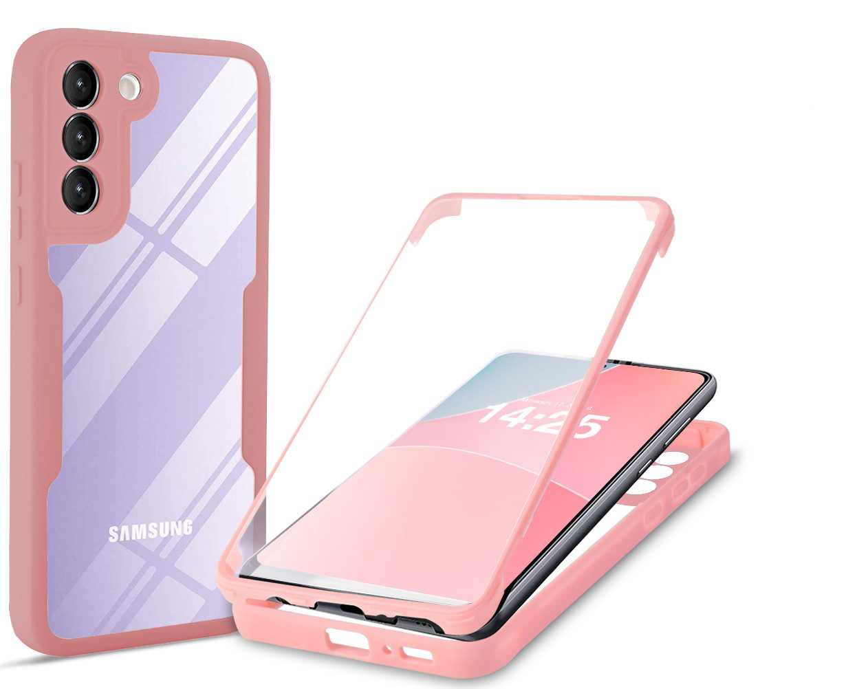 Tec-Expert Handyhülle 360 Grad Hülle für Samsung Galaxy S21 FE 5G 6.4 Zoll, 6.4, Rundum Schutz Cover Case Hülle robust