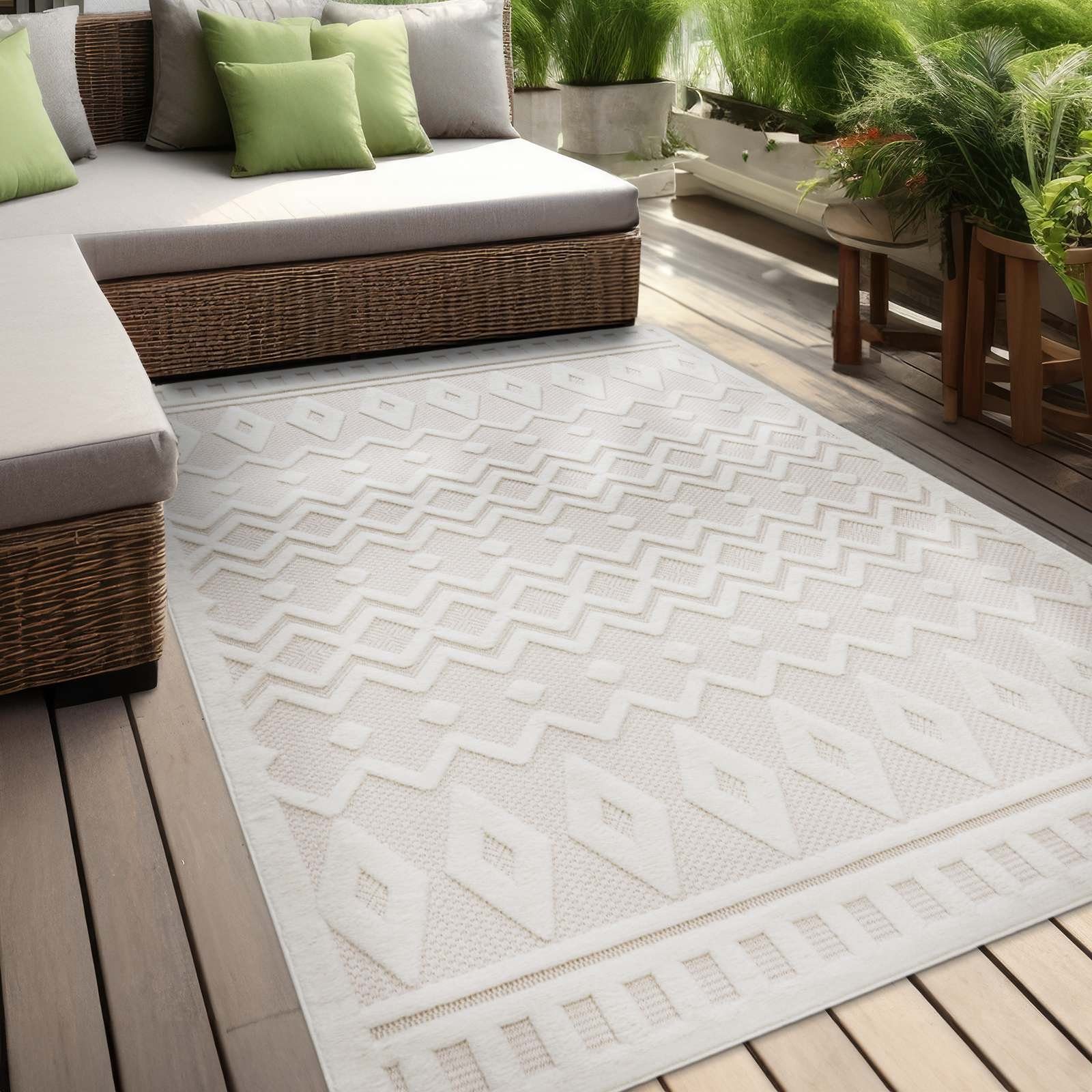 TaraCarpet Teppich Indoor und Outdoor Teppich wetterfest Barcelona Boho Sca günstig online kaufen