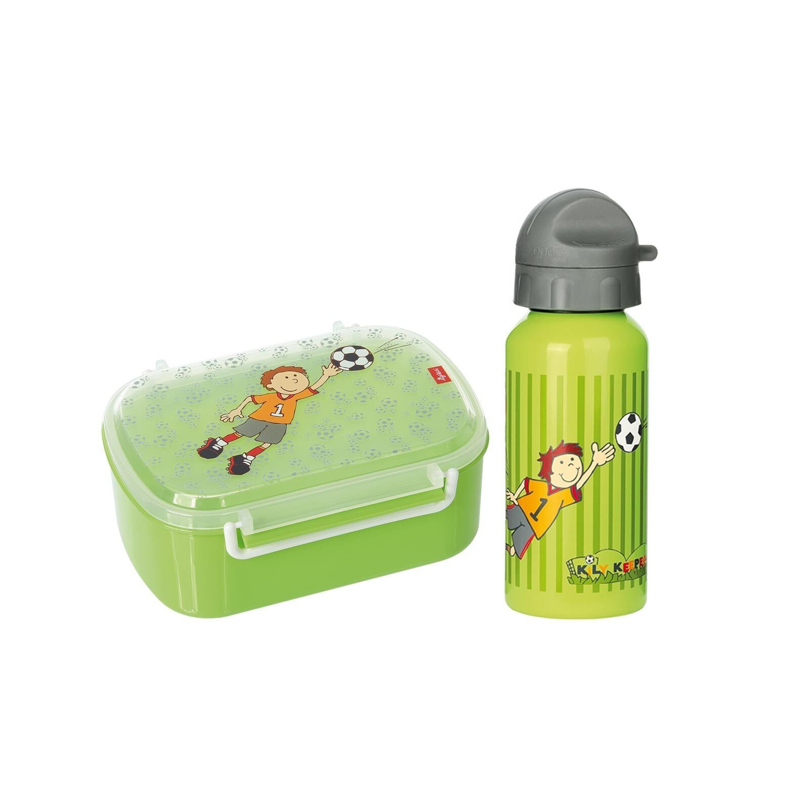 Lunchbox (2-tlg), grün wird Sigikid Set, Trinkflasche ideal für Brotdose Handwäsche Material-Mix, empfohlen, 2er den Keeper, Alltag + Kily