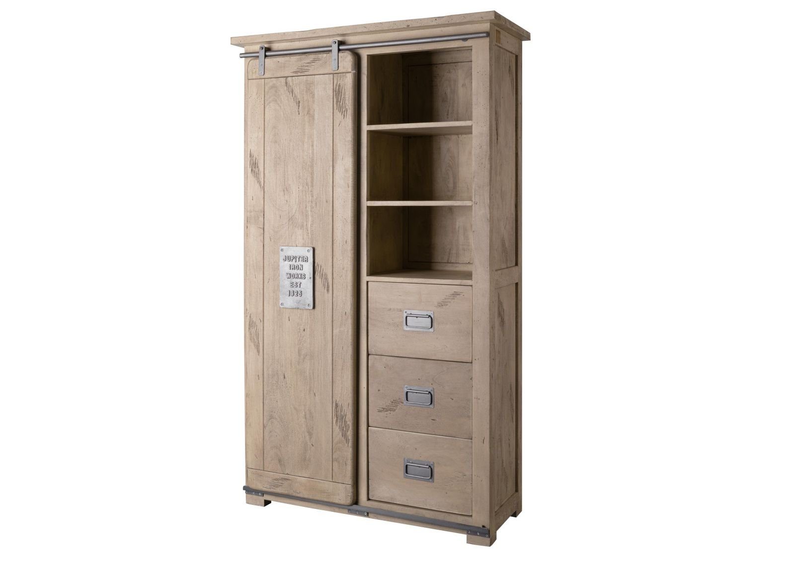 Massivmoebel24 Dreh-/Schwebetürenschrank #314 (Schrank Mango 100x45x175 günstig online kaufen