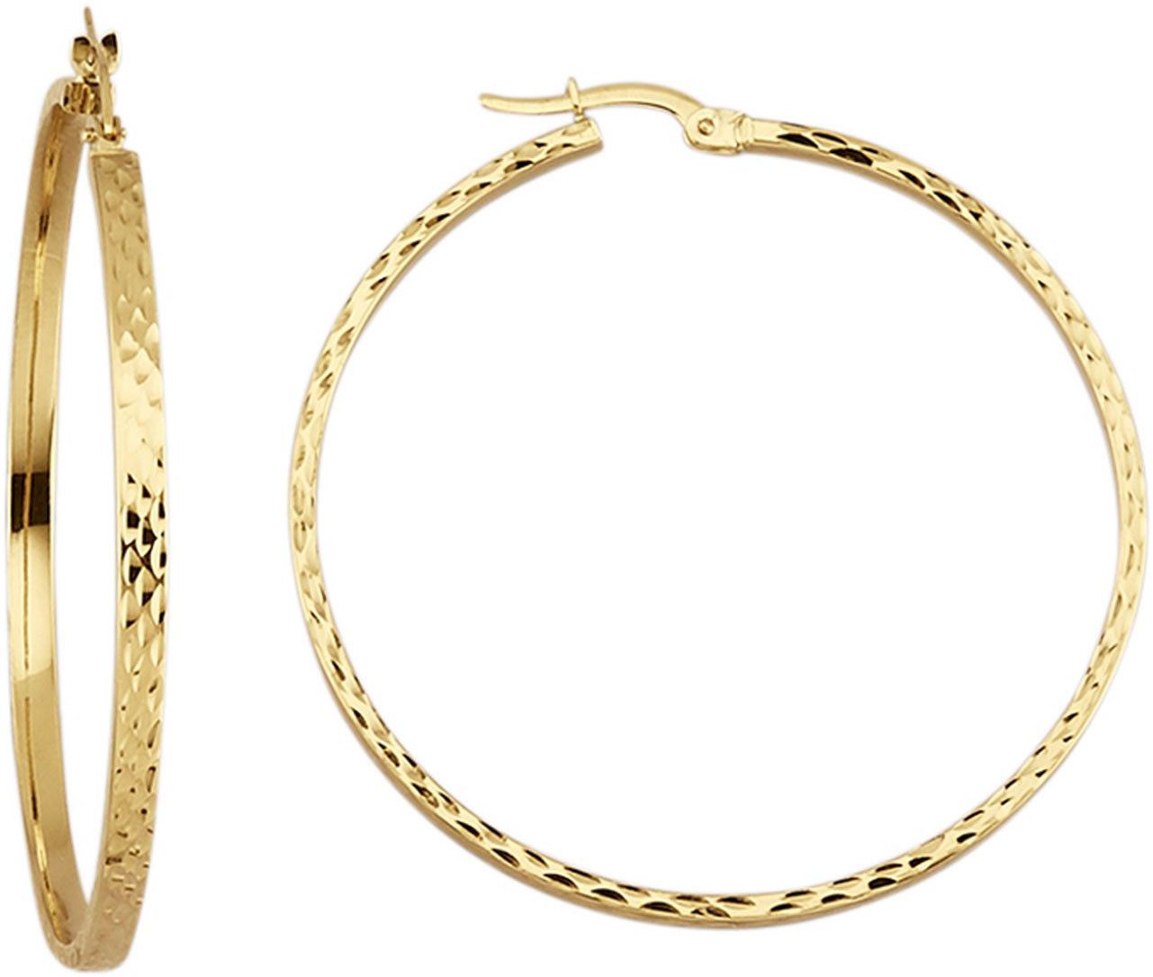 Firetti Paar Creolen Schmuck Geschenk Gold 375 Ohrschmuck Ohrringe Struktur