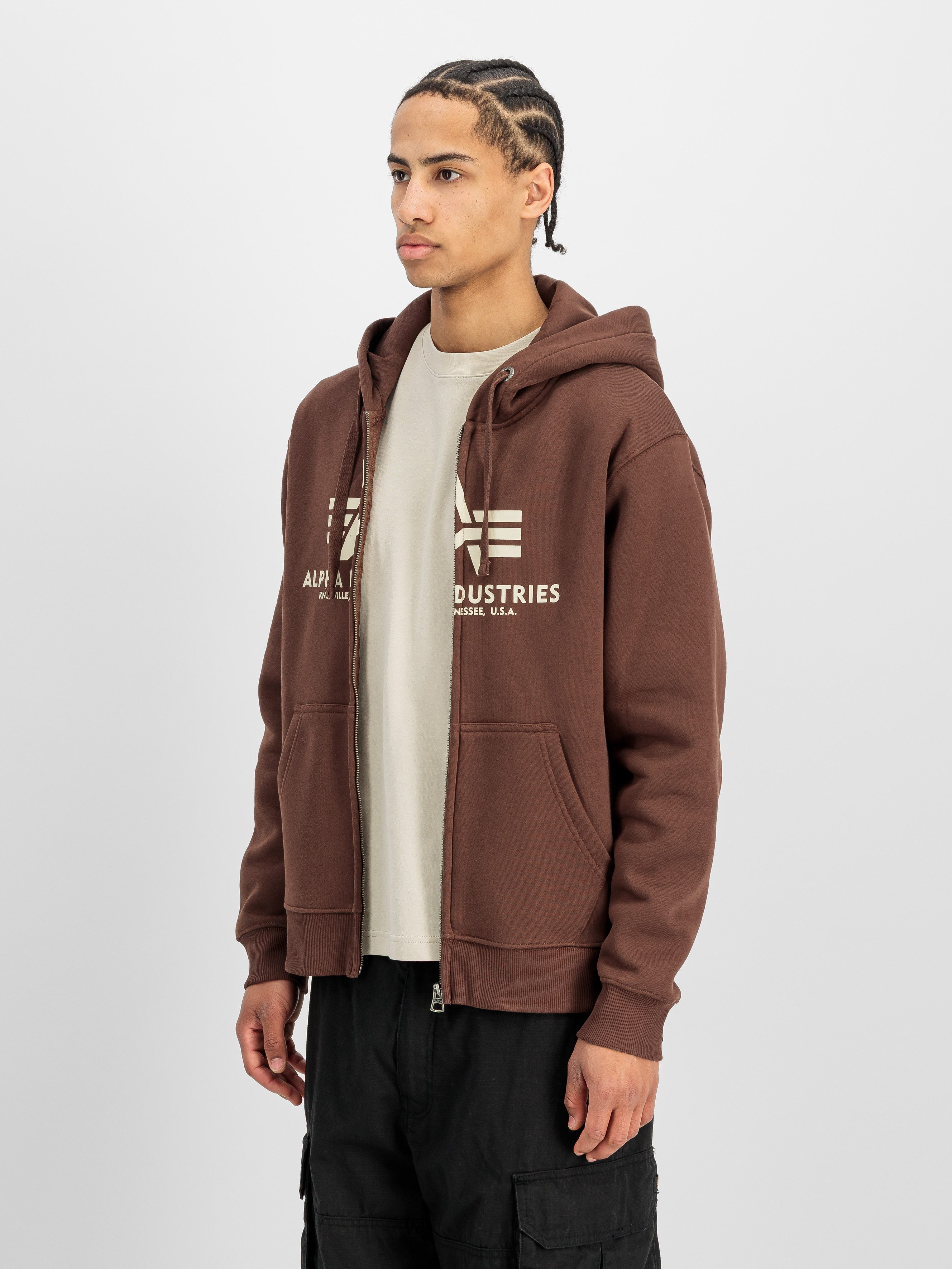 Alpha Industries Kapuzensweatjacke BASIC ZIP HOODY Baumwollmischung, regular fit