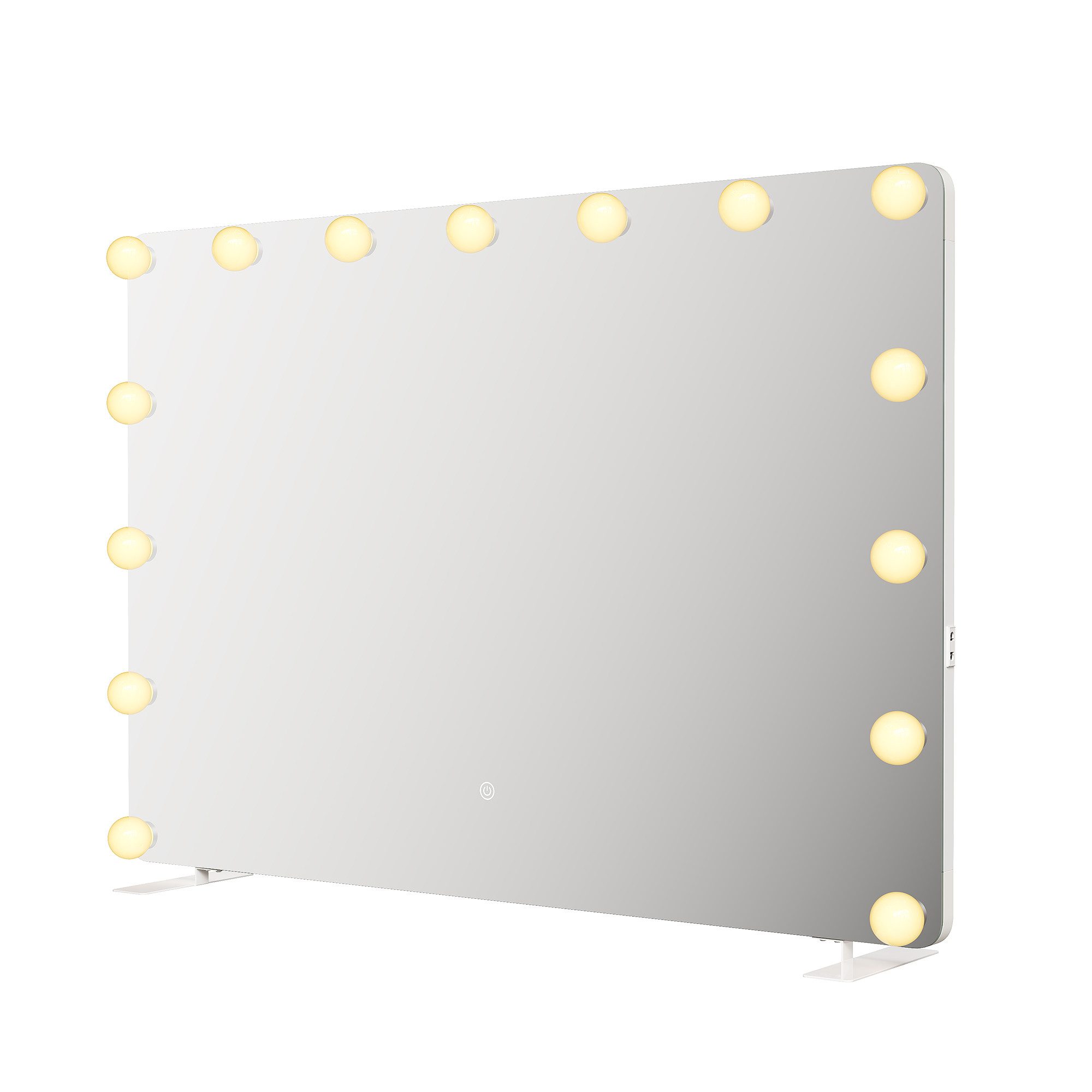 Schminkspiegel LED Schminkspiegel 100x70cm, 3 Farben dimmbar mit Steckdose & Touch