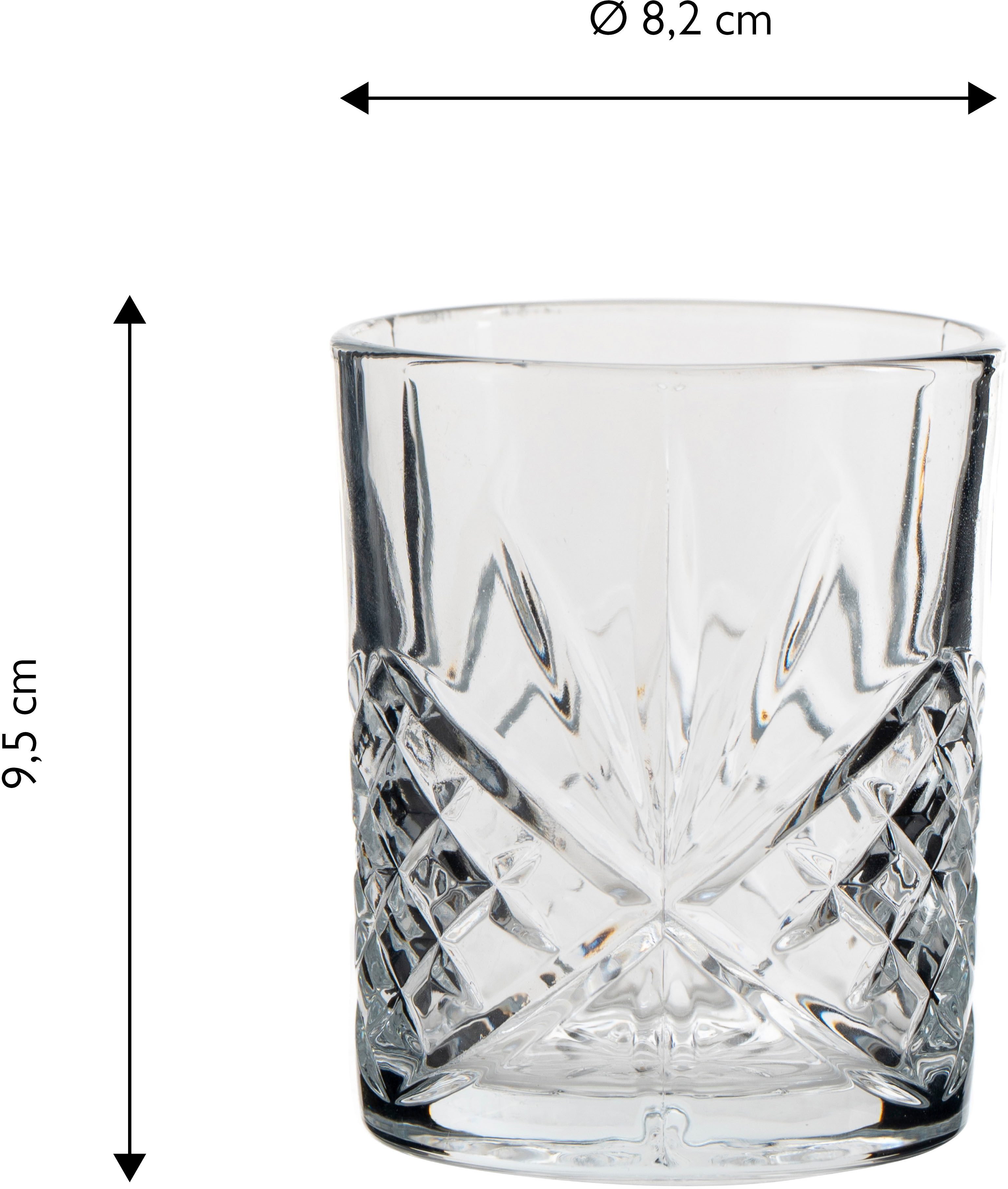 ECHTWERK Whiskyglas Tumbler Set ca. 330ml, 4-tlg., Glas, mit Schliffoptik und Reliefstruktur – Bild 5 von 5
