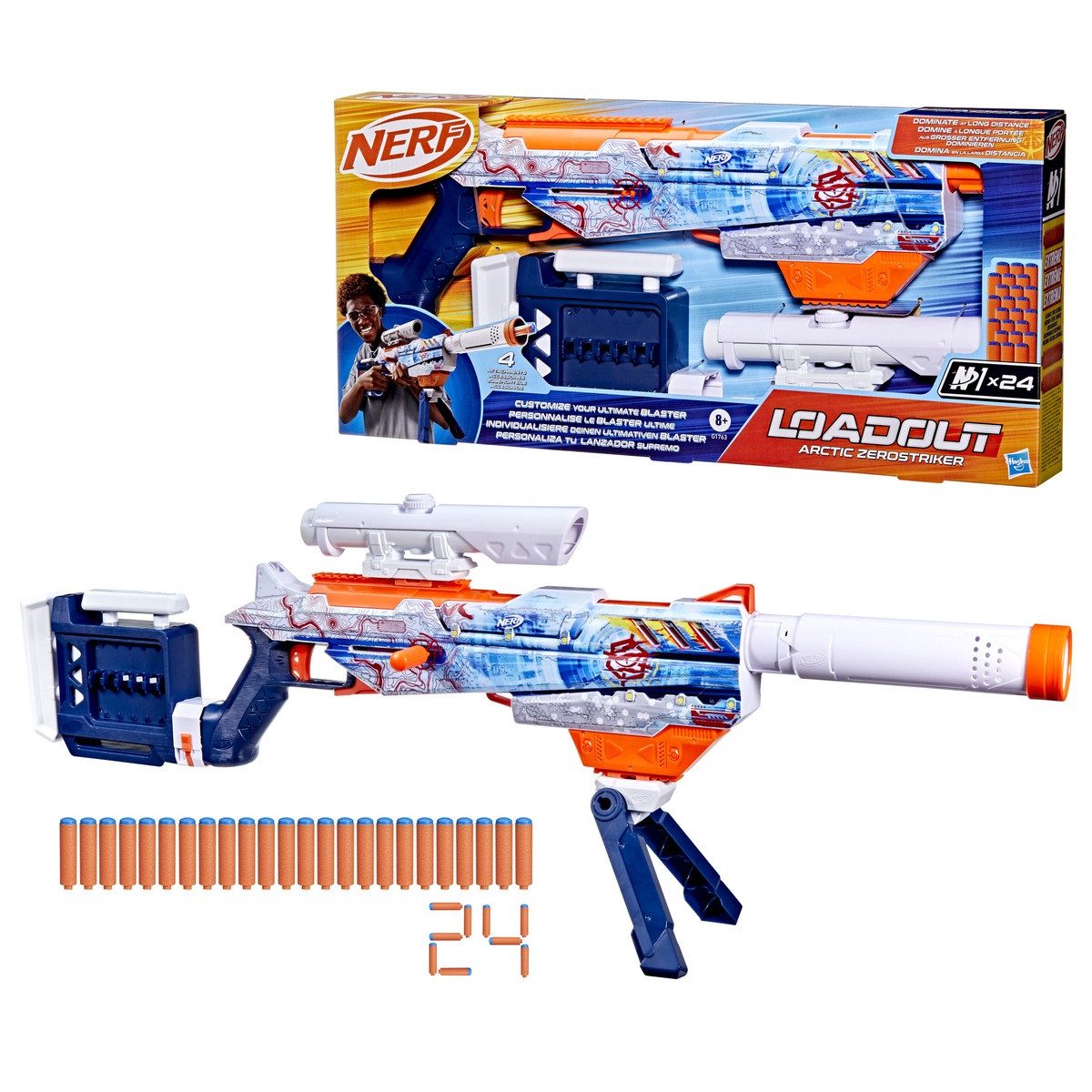 Nerf Blaster NERF Loadout Arctic Zerostriker Blaster inkl. 24 N1 Darts