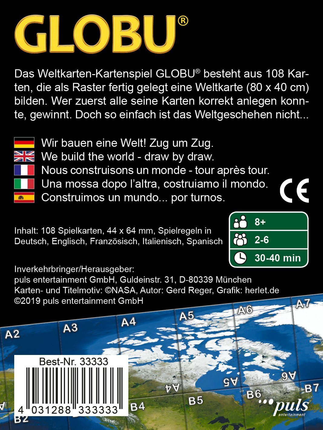 puls entertainment Spiel, GLOBU Das Weltkarten-Kartenspiel -
