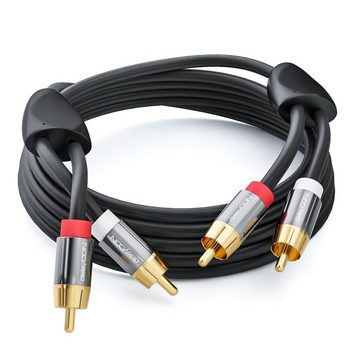 deleyCON deleyCON HQ Cinch Kabel [10m] - 2x RCA Cinch Stecker zu 2x RCA Cinch Audio- & Video-Kabel