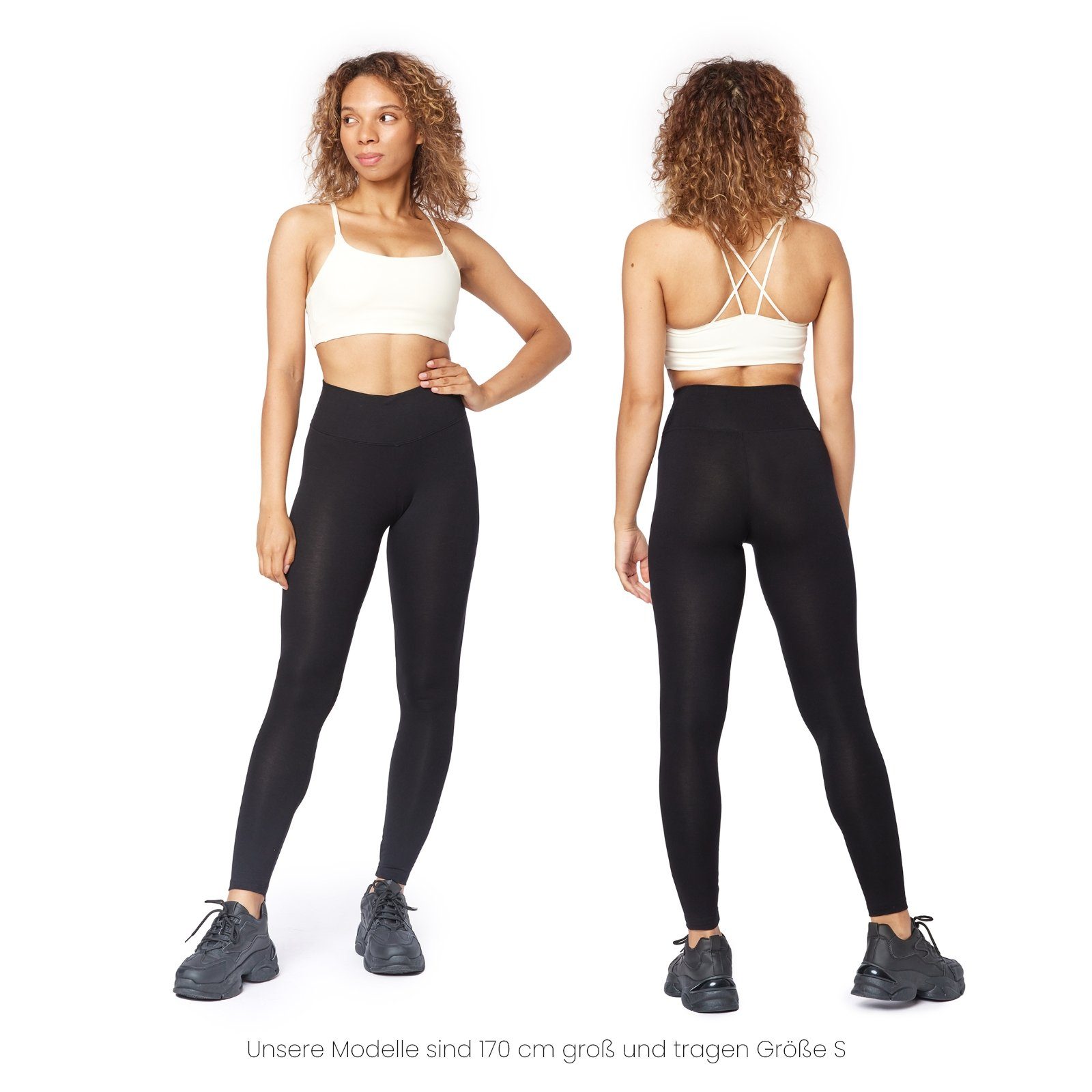 Bellivalini Highwaist Leggings Damen Lange Leggings High Waist Slim aus Vis günstig online kaufen