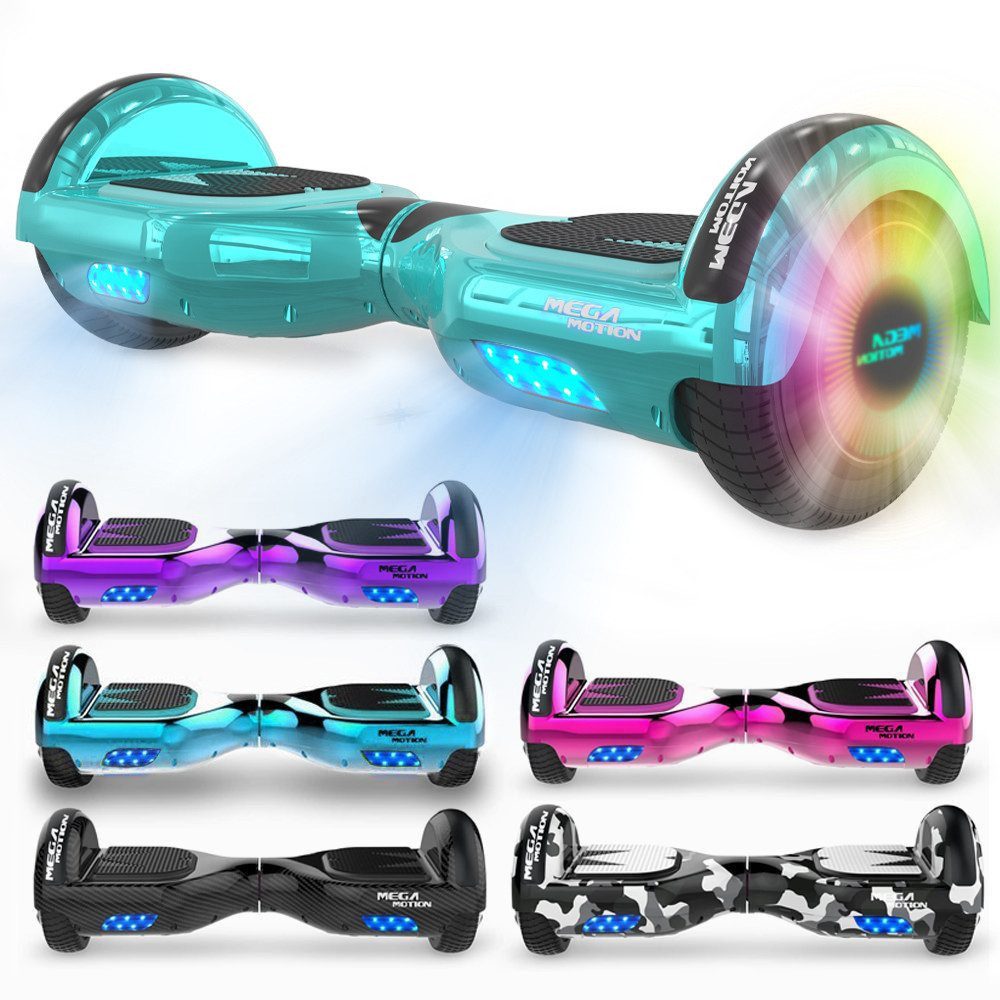 Mega Motion Balance Scooter 6,5 Zoll Hoverboard mit 350W motor und LED lichter, 13,00 km/h, mit Integrierter Bluetooth-Player,Geschenke für Kinder