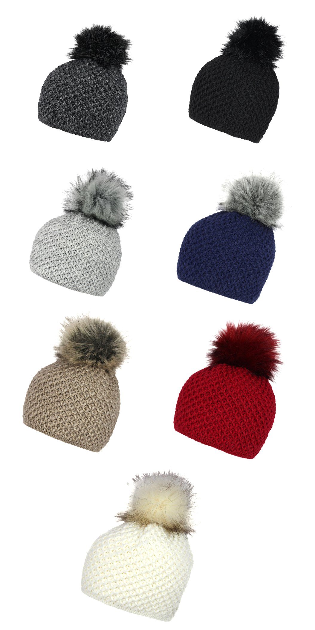 ZEBRO Strickmütze "Ida" mit Fellbommel besonders wärmend günstig online kaufen