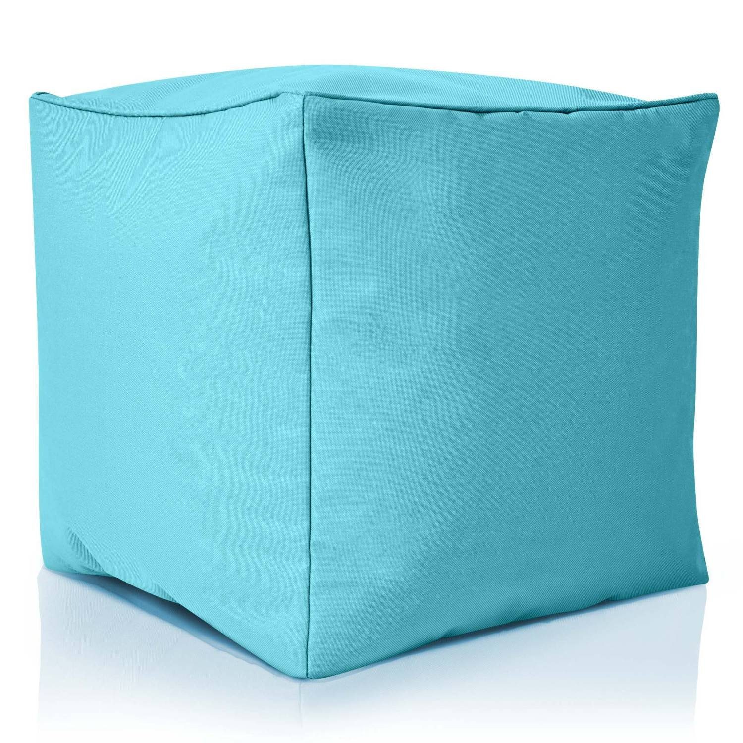 Green Bean Sitzsack Cube (Hocker 40x40x40cm mit EPS-Perlen Füllung, Fußhocker Fußkissen Sitz-Pouf für Sitzsäcke), Bodenkissen für Kinder und Erwachsene - Sitzkissen Sitzhocker Aquamarin | Sitzsäcke