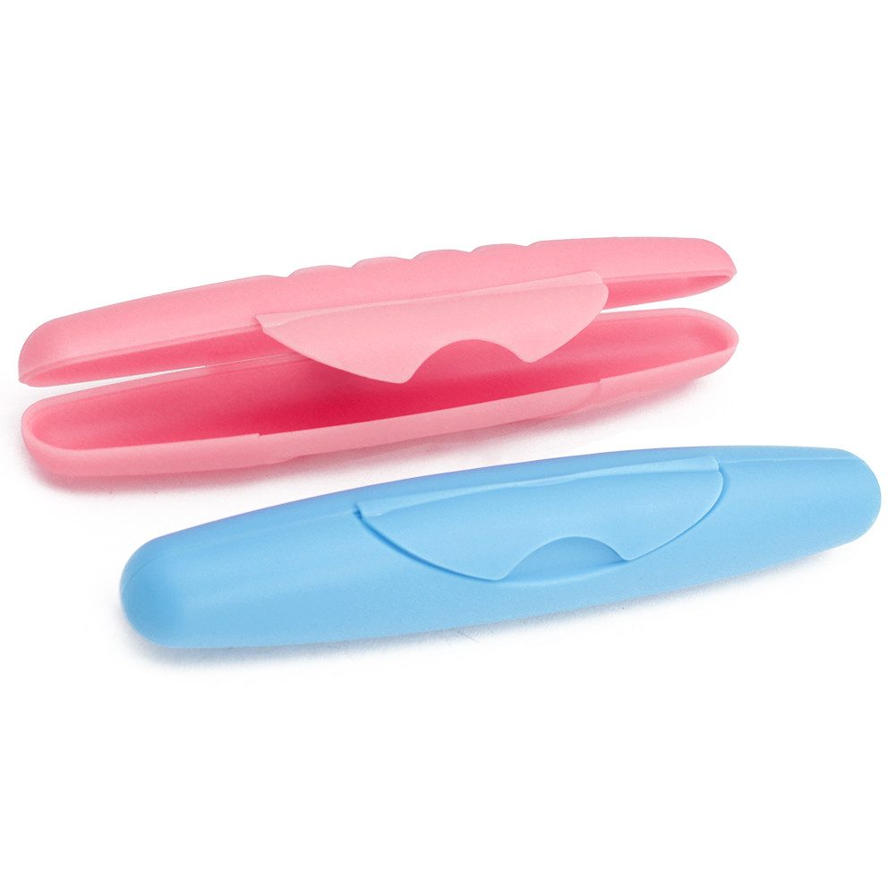 com-four Zahnbürste 2x Zahnbürsten-Etui