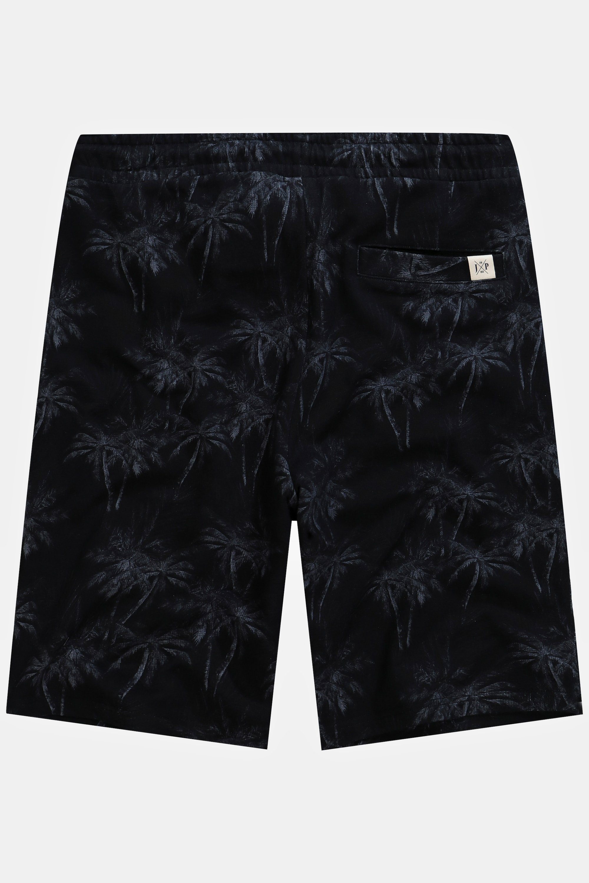 JP1880 schwarz Print Elastikbund Sweatbermuda Bermudas Palmen