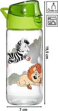 Ritzenhoff & Breker Lunchbox Happy Zoo, Glas, Kunststoff, Stahlblech, (Set, 2-tlg), inkl. Trinkflasche