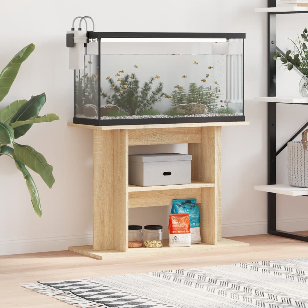 vidaXL Aquariumunterschrank 80 x 35 x 60 cm Aquariumständer Sonoma Eiche 80x35x60 cm Spanplatte Aq