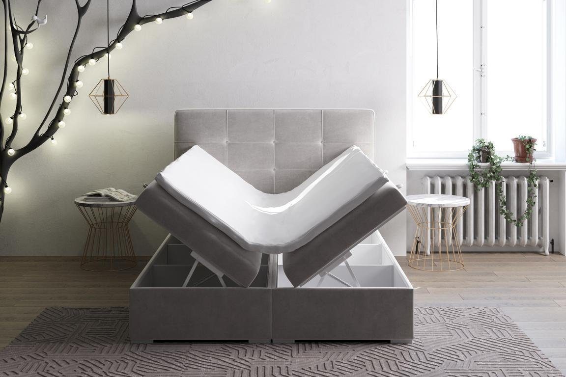 Boxspringbett, Textil Luxus Polstermöbel Europa Bett Natur Schlafzimmer JVmoebel Möbel Made Boxspringbett in Stil