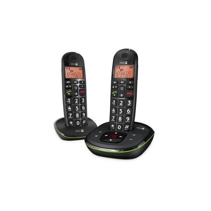 Doro Phone Easy 105 wr Duo schwarz Seniorentelefon (Mobilteile: 2 Schnurloses DECT-Telefon mit zusätzlichem Mobilteil inkl. Ladeschale)