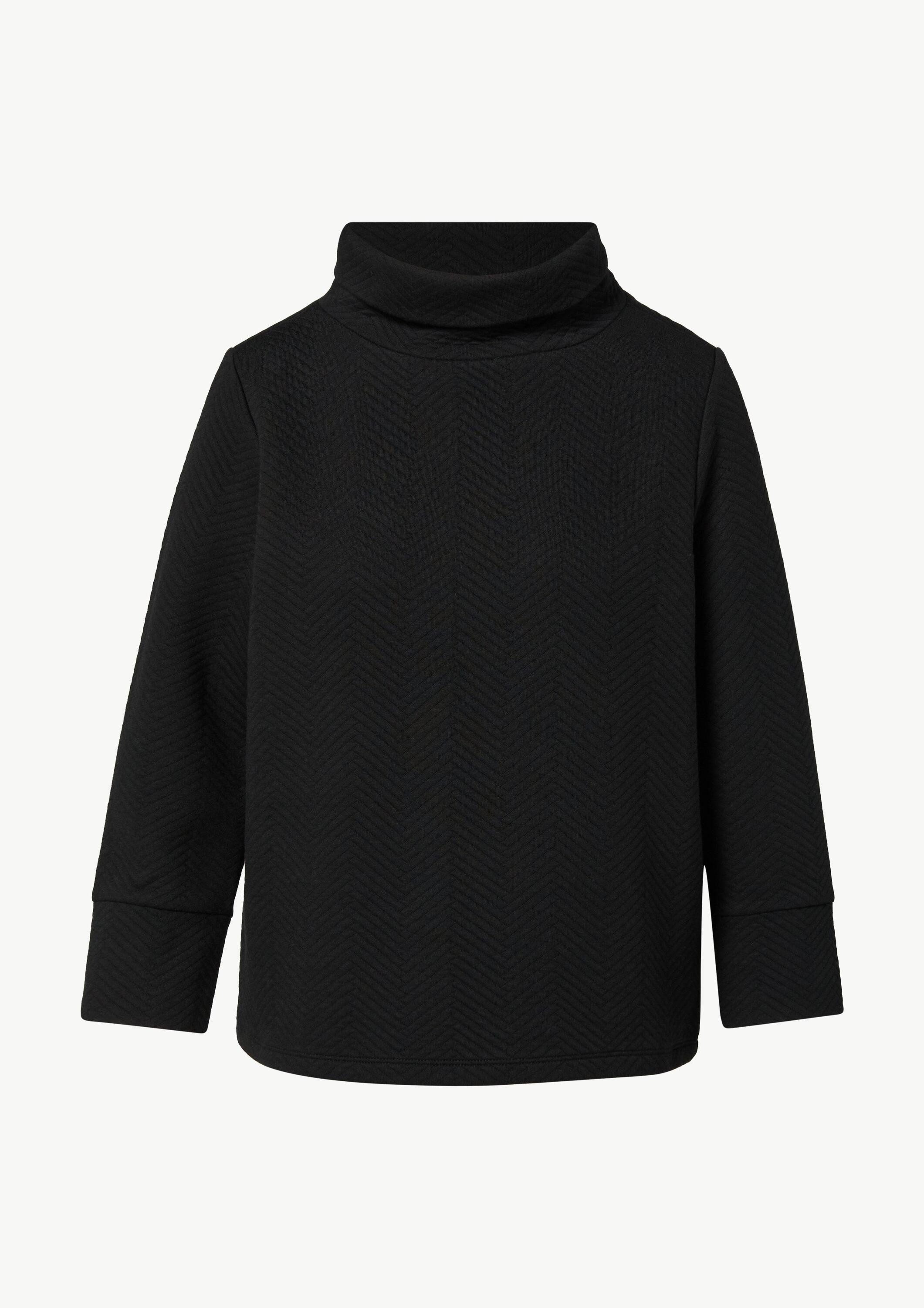 comma 3/4 Arm-Pullover Sweatshirt Sweatshirt mit Rollkragen und Strukturmuster