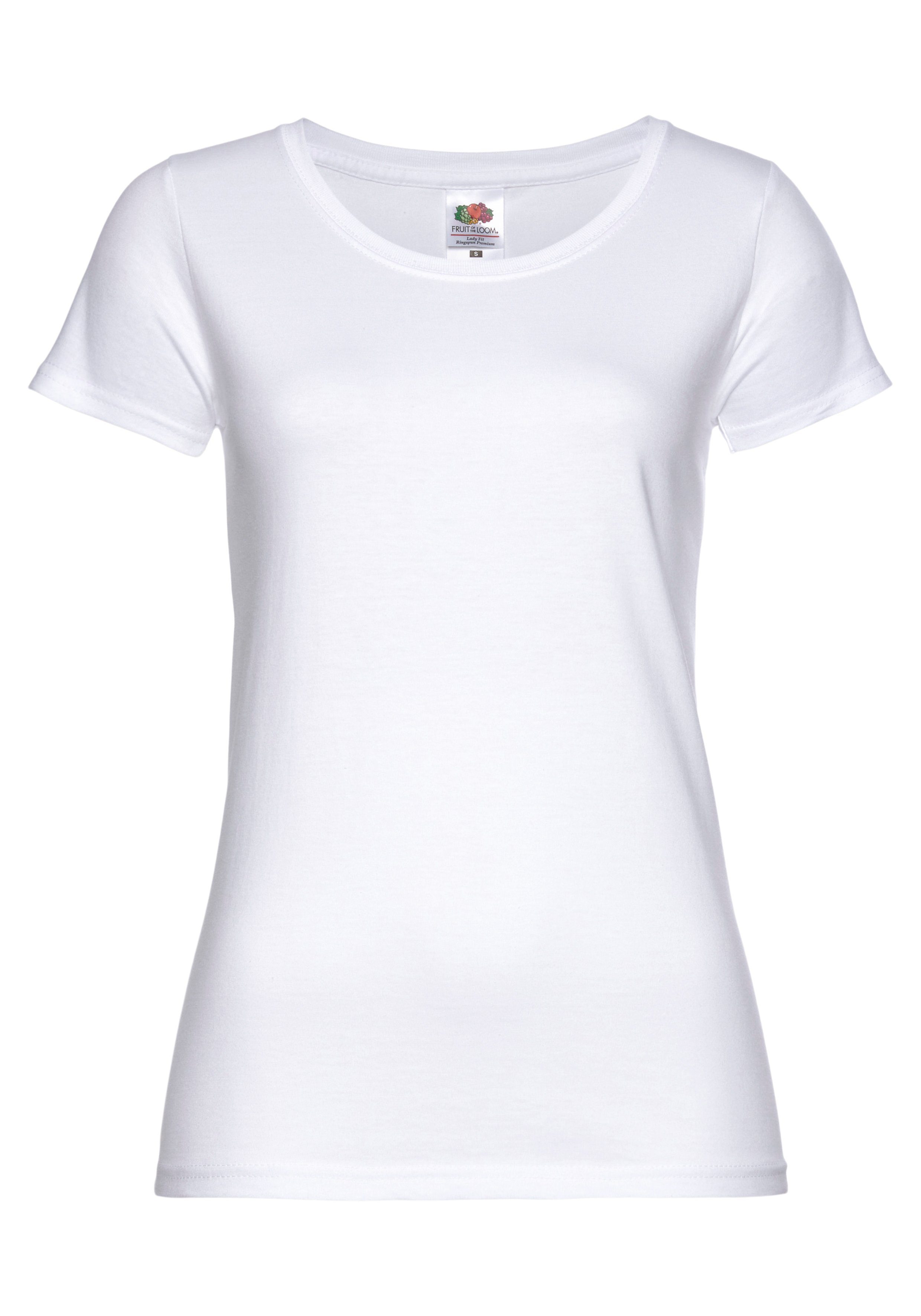 Fruit of the Loom Rundhalsshirt Lady Fit Premium (Packung, 2-tlg., 2er-Pack)