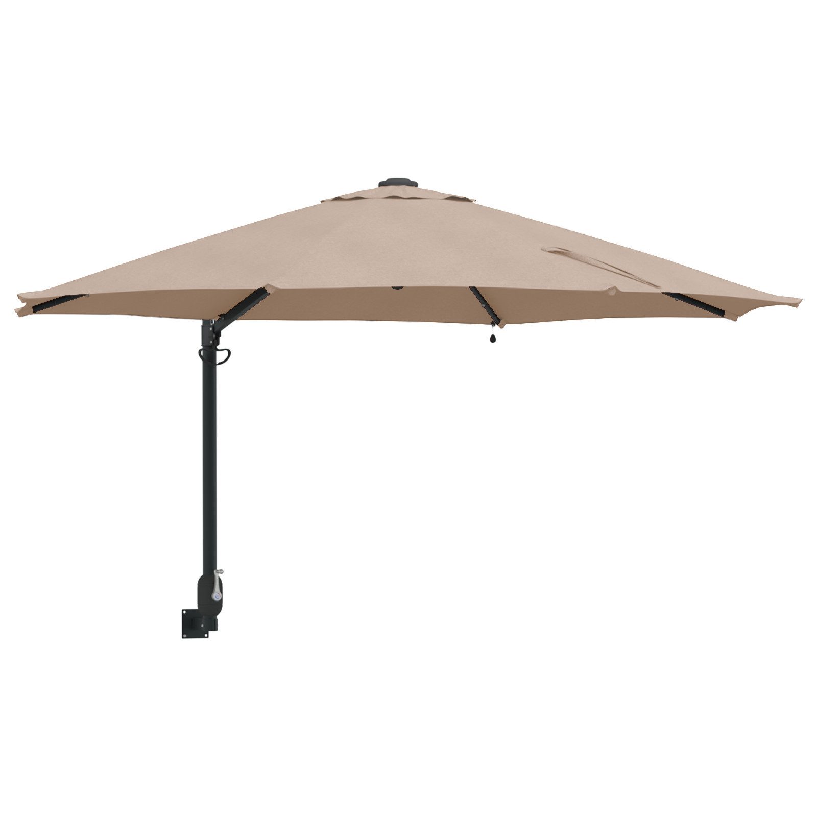vidaXL Sonnenschirm Wand-Sonnenschirm mit LED-Leuchten Taupe günstig online kaufen