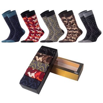 BIGGDESIGN Socken Biggdesign Dogs Herren Socken Set Größe 41-46 5er Pack (1-Paar)