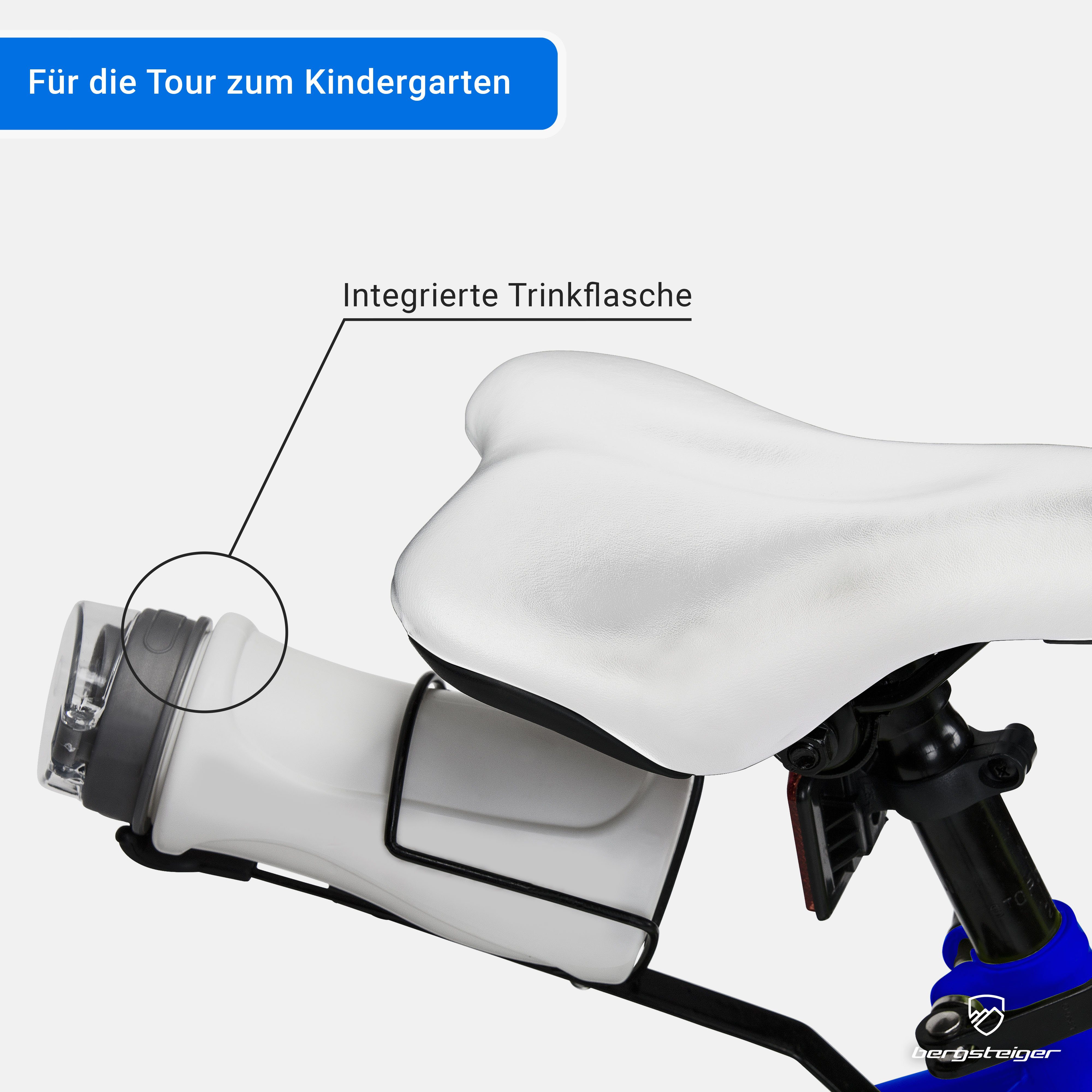 bergsteiger Kinderfahrrad Monaco 16 Zoll, geeignet für 4, 5, 6 Jahre, BMX, 1 Gang, V-Brakes, Trinkflasche