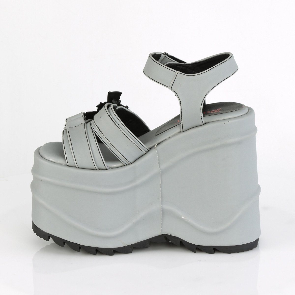 High-Heel-Pumps Boots Grau Neon WAVE-13 Demonia SALE Plateau